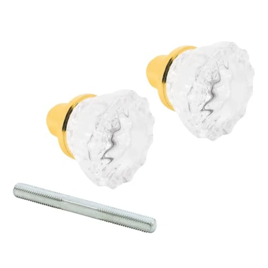 

Prime-Line E 28316 Mortise Style Fluted Glass Door Knobs - Perfect for Replacing Broken Antique Lock Sets on Interior Doors, Fe
