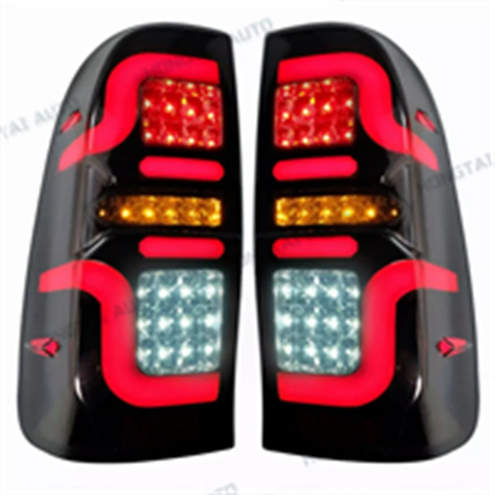 Pair LED Taillights For Toyota Hilux Vigo SR5 MK6 MK7 PICKUP 2005-2014 Tail Light Taillamp Rear Lamp Brake Fog turn signal Light