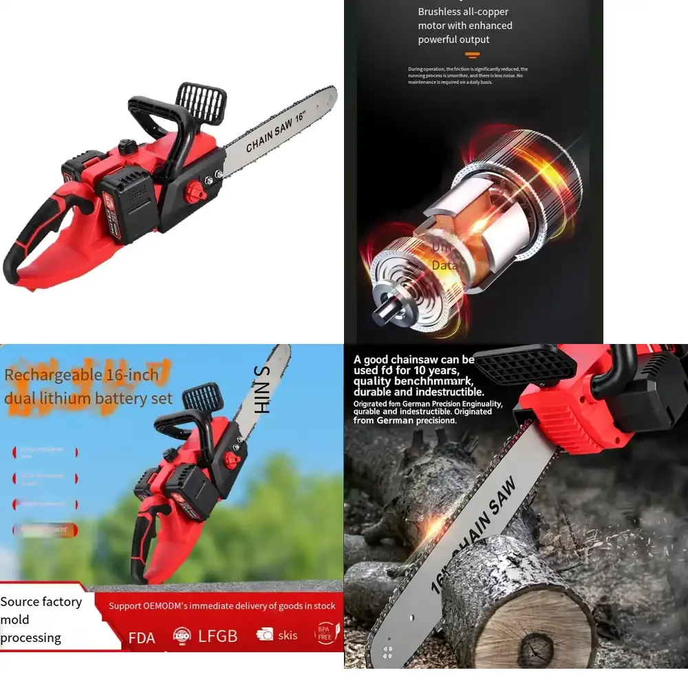 

16 Inch Powerful Brushless Electric Chainsaw Cordless Chain Saw Wood Cutting Machine Large Capacity Battery DIY OEM