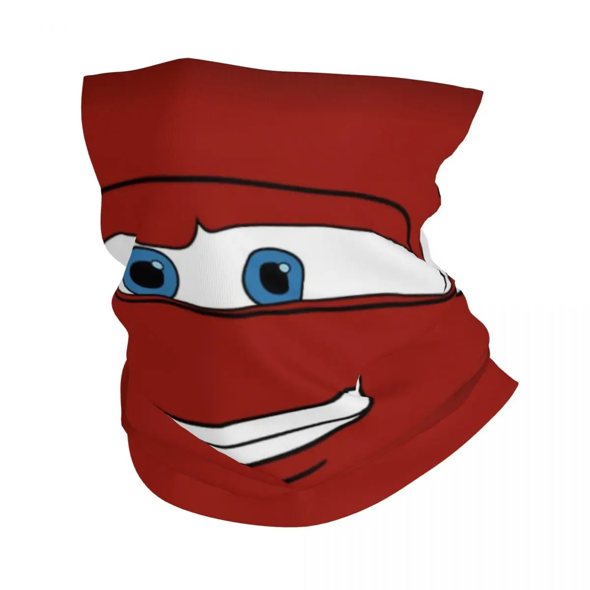 

Custom Lightning Mcqueen Cars Bandana Neck Warmer Men Women Winter Ski Hiking Scarf Gaiter Happy Face Cover