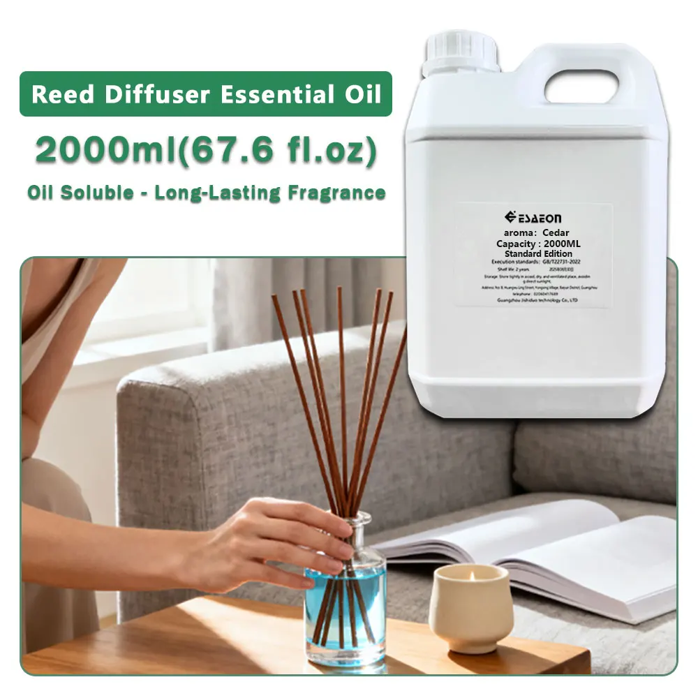 ESAEON Essential Oil, Vine Diffuser Replenishes Aromatic Oil, Aroma Reed Diffuser Oil, Cedar/Westin White Tea 2000ML(67.6 fl.oz)