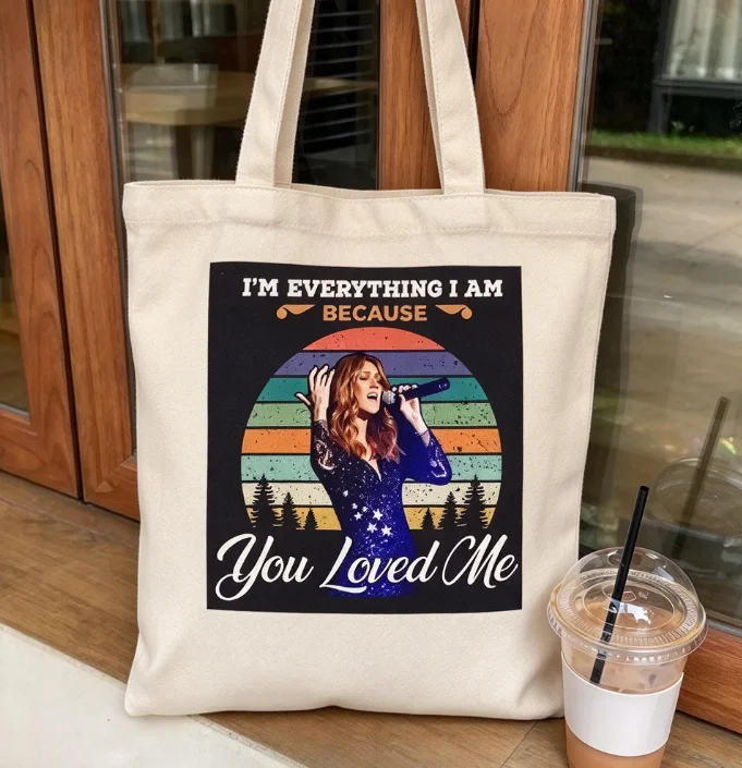 2026 new Best‑Seller‑Trending‑Female‑Singer‑Vintage‑Sunset‑Song‑Lyric Print High‑Quality Canvas Tote Bag