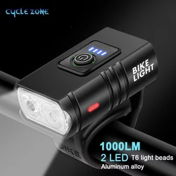 BK02 Luce per bici USB ricaricabile T6 Luci per bicicletta a LED 6 modalità Torcia MTB Faro per bicicletta per ciclismo Lampada anteriore per bicicletta