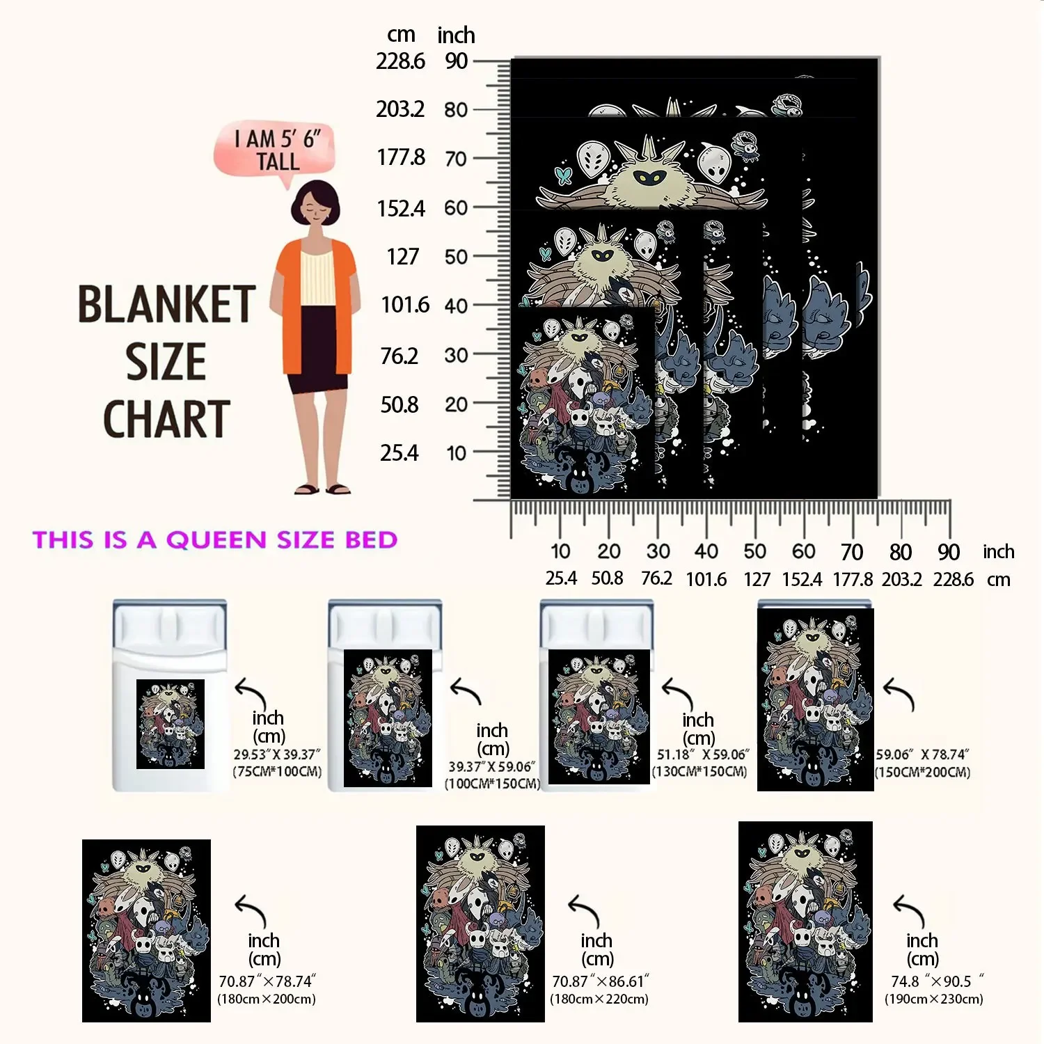 Customization 1pc Knight Character Group Portrait Printed Fleece Blanket, Suitable For Travel, Camping, Living Room, Office, Sof