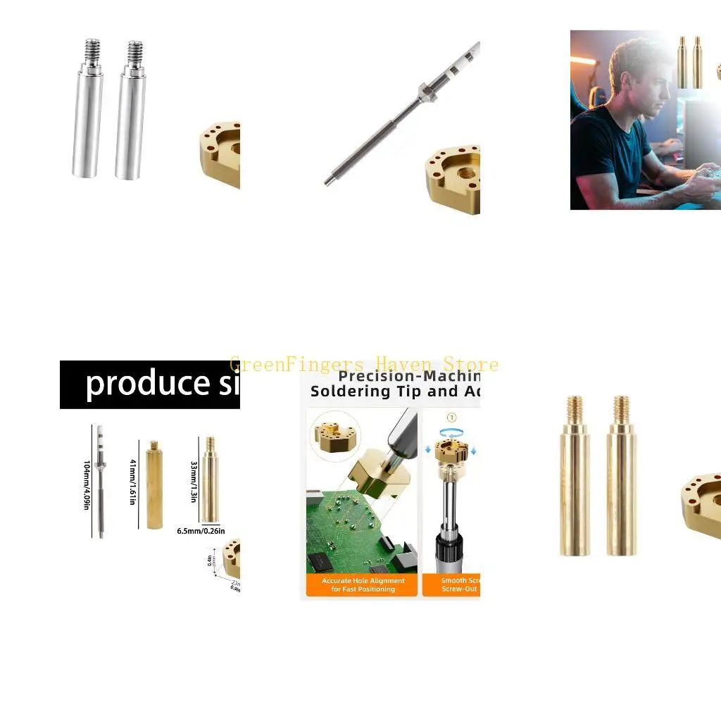 F68D T12/C245/Ts100/936 Joystick Soldering Iron Tip Heating Mold Set with Copper Removal Head and Threaded Mount for Benches