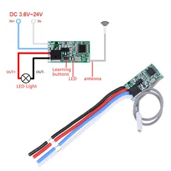 Universal 433 Mhz 1CH RF Relay Receiver Universal Wireless Remote Control Switch Micro Module LED Light Controller DC 3.6V-24V