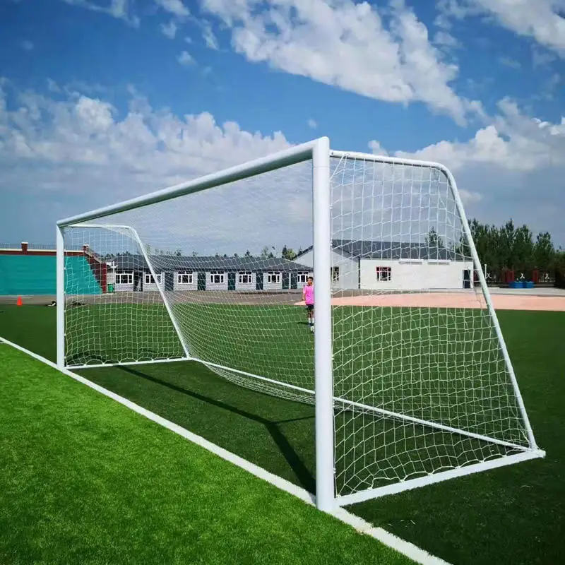 Postes portátiles de aluminio para portería de fútbol 7v7 con equipo de cancha de red para aficionados al fútbol