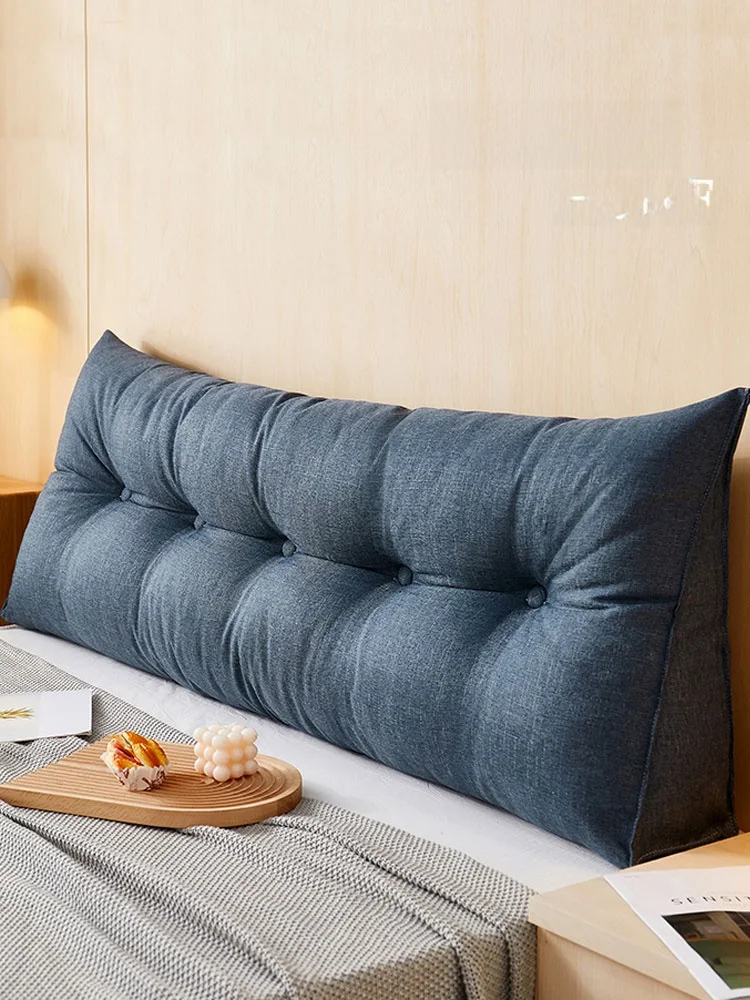 

Detachable And Waable Linen-Like Bede Pillow Soft Pa Tat Barest Deep Blue Home Decor Nordic Sle e ape