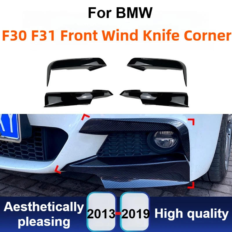

For BMW 3 Series F30 F31 M Pack 2013-2019 Front Canard Corner Splitter Aero Modification Parts Carbon Fiber Style Tuning Kit