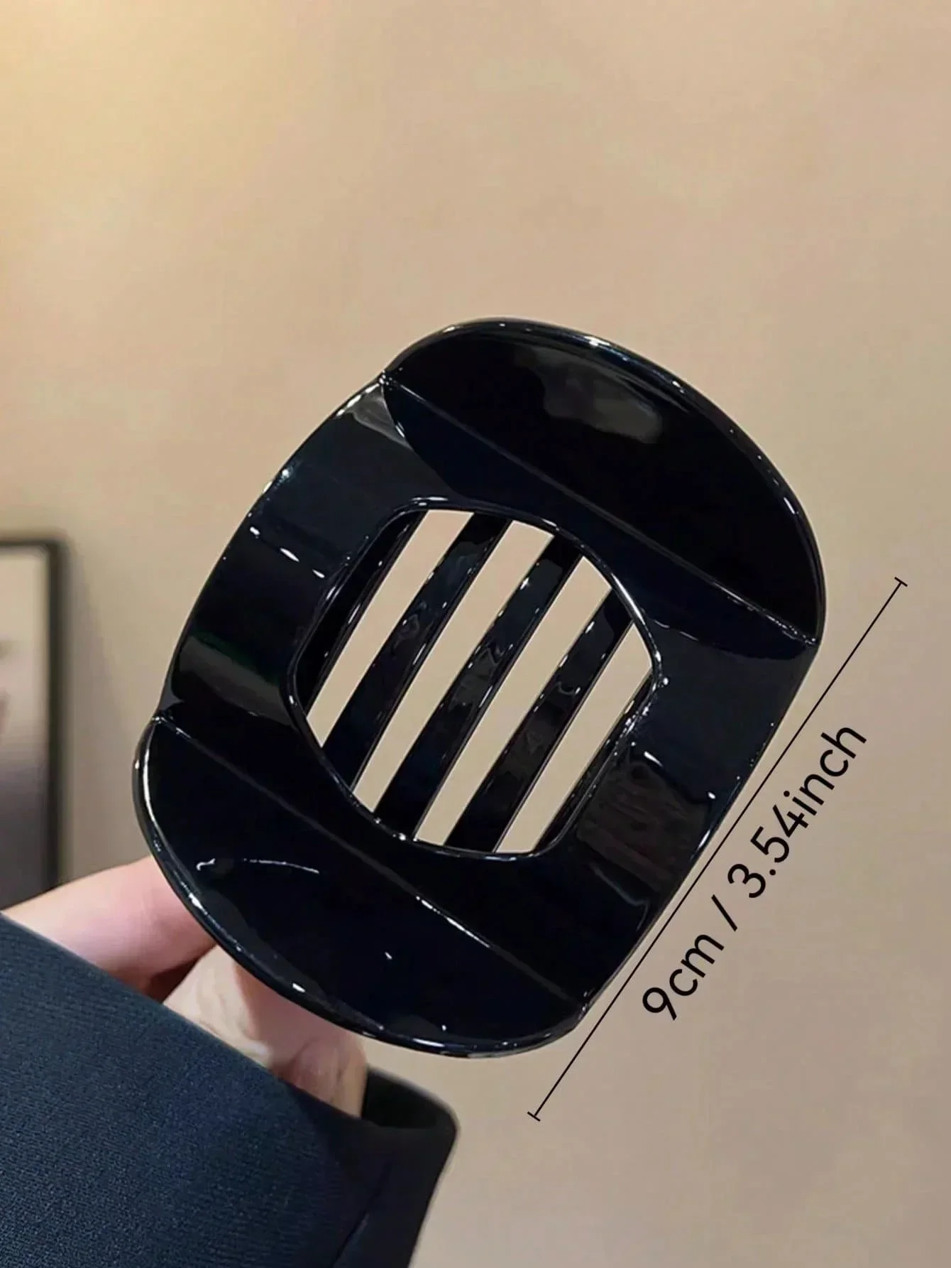

9cm Black Geometric Hair Barrettes For Women Minimalist Hair Accessories