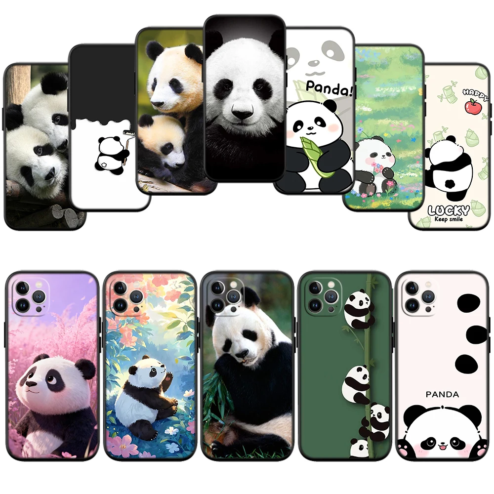 IJ18 Cute Baby Panda Bear Shell Phone Case for Samsung Galaxy Note 10 20 S23 S24 S25 Ultra FE Plus Edge Lite A02S A35 A07 A17