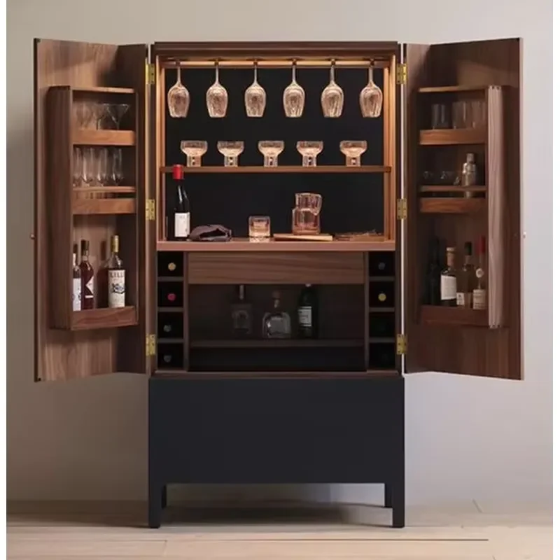 for Modern Style Red Bar Cabinet Solid Wood  Home Use Hot Selling Price