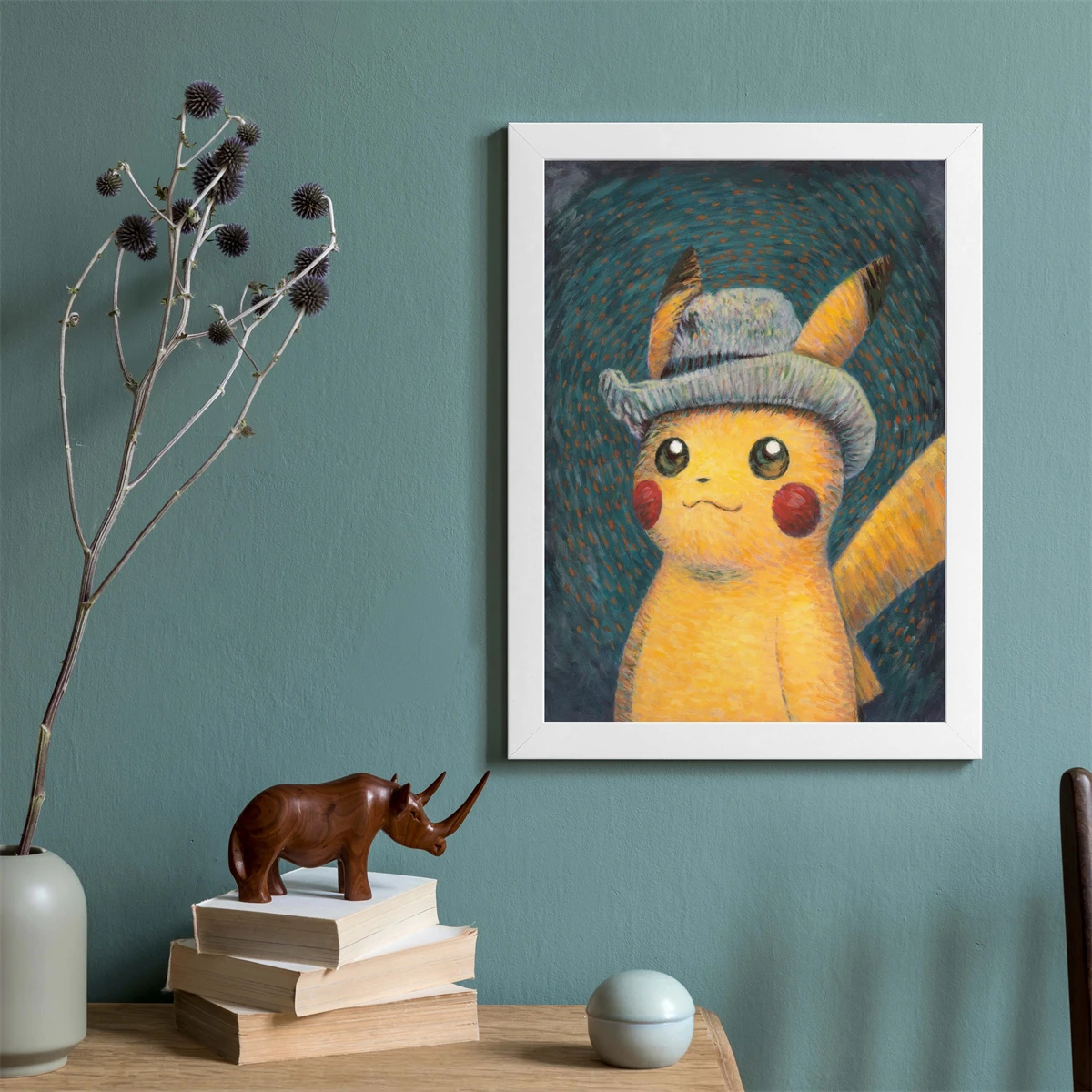 Pokemon Pikachu Eevee Van Gogh Modern Living Room Anime Poster Art Vintage Oil Painting Style Art Watercolor Decor Decor Gift