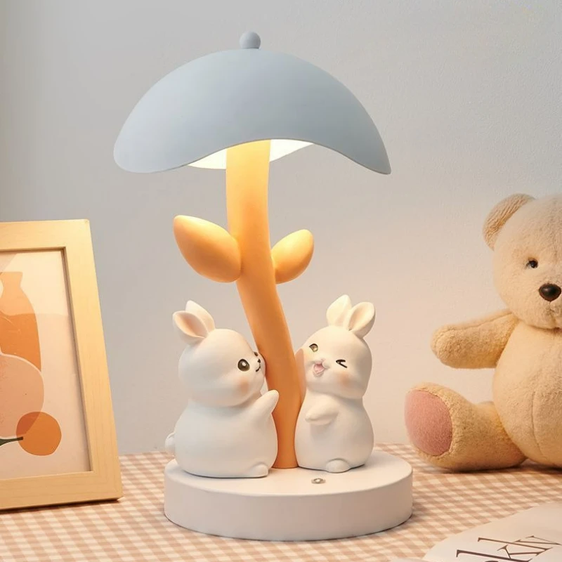 

Cute Rabbit Lighting Mood Light Charging Touch Sensing Three Color Dimming LED Bedside Light Atmosphere Night Light