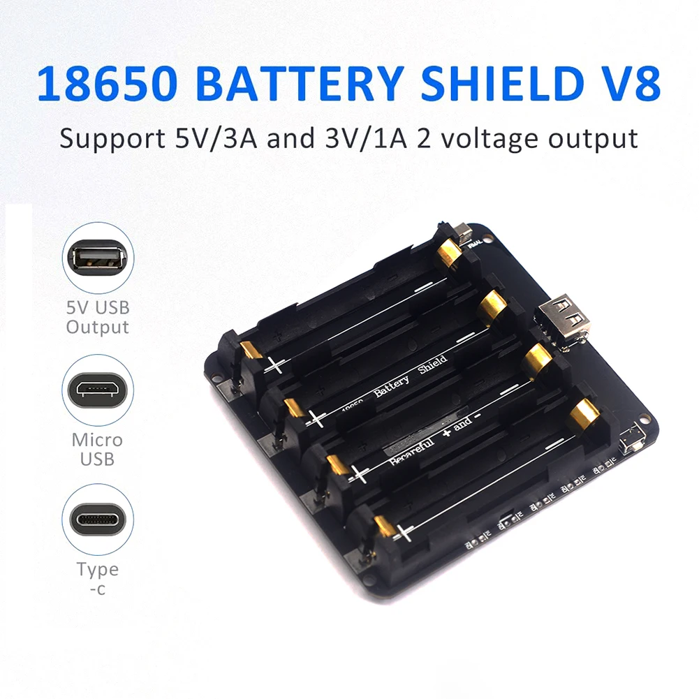 18650 Battery Holder Li-ion Battery V3 Shield Holder 5V/2A 3V/1A Power Bank Battery Charging Module for Raspberry Pi