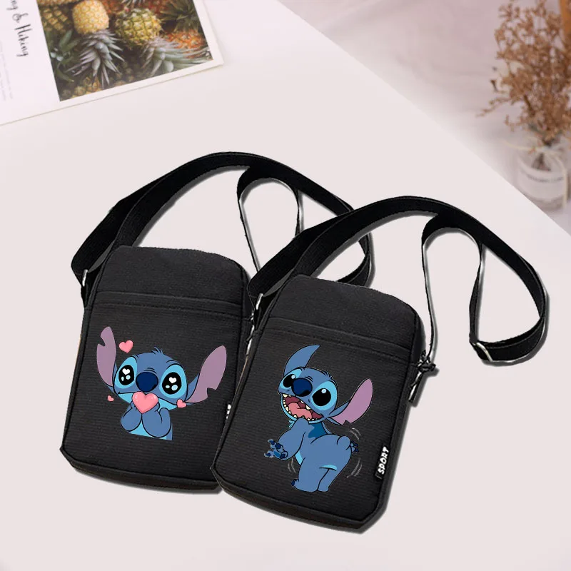 Kawaii Disney Lilo Stitch Women's Bags Mobile Phone Bag All-match Mini Small Crossbody Bag Hanging  Coin Purse Women's Handbag