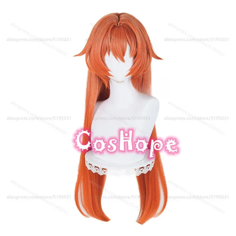 Peluca de Cosplay ZZZ Orphie con coletas dobles, peluca naranja para mujer, peluca sintética resistente al calor de Anime para disfraz de Halloween