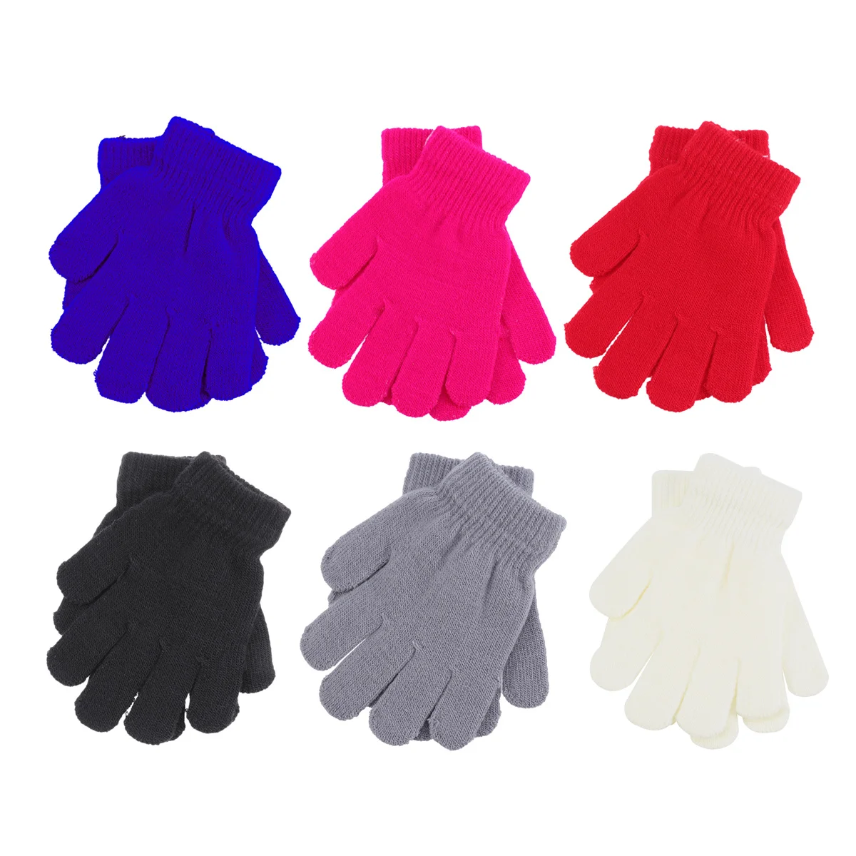 

6Pairs Winter Warm Gloves for Kids Colorful Cold Protection Durable Practical Adorable Design Proper Size Easy to Wear