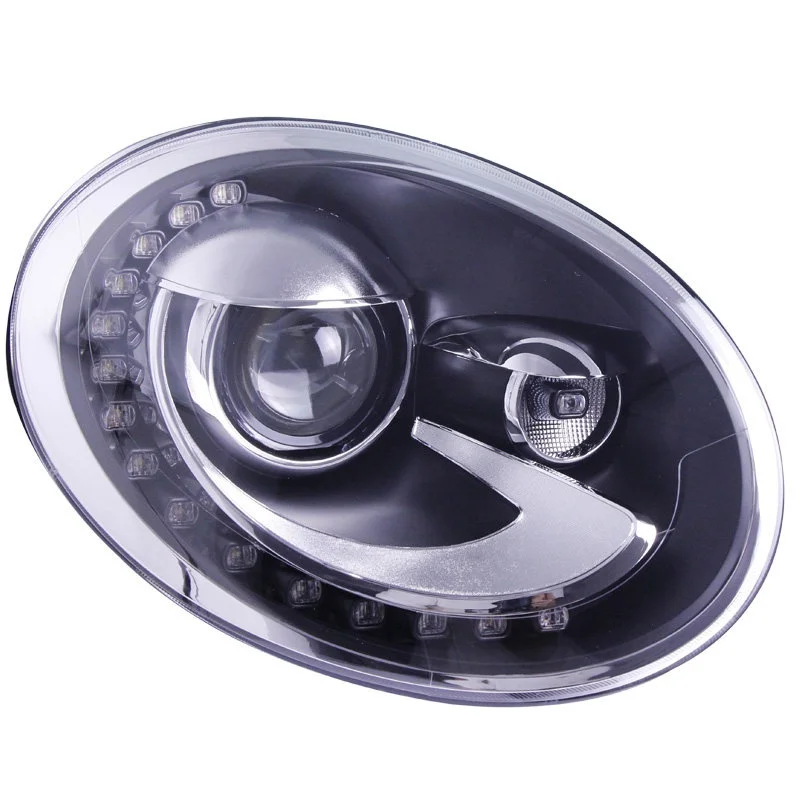 for 13-18 Volkswagen Beetle Headlamp Assemblies Modified Daytime Running Lights with Dual Lens Xenon Headlights