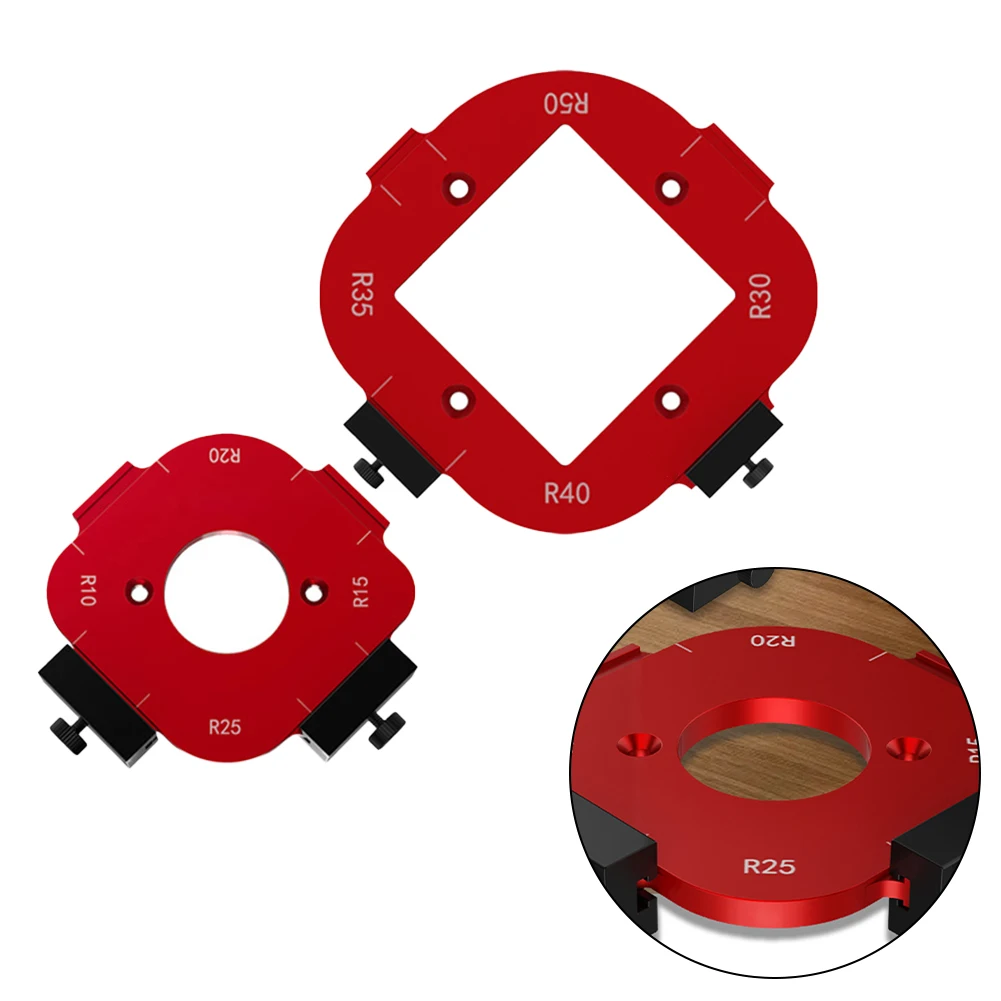 

2 Pcs Radius Jig Router Templates Aluminum Alloy Wooden Board Cutting Auxiliary Woodworking Positioning Tool