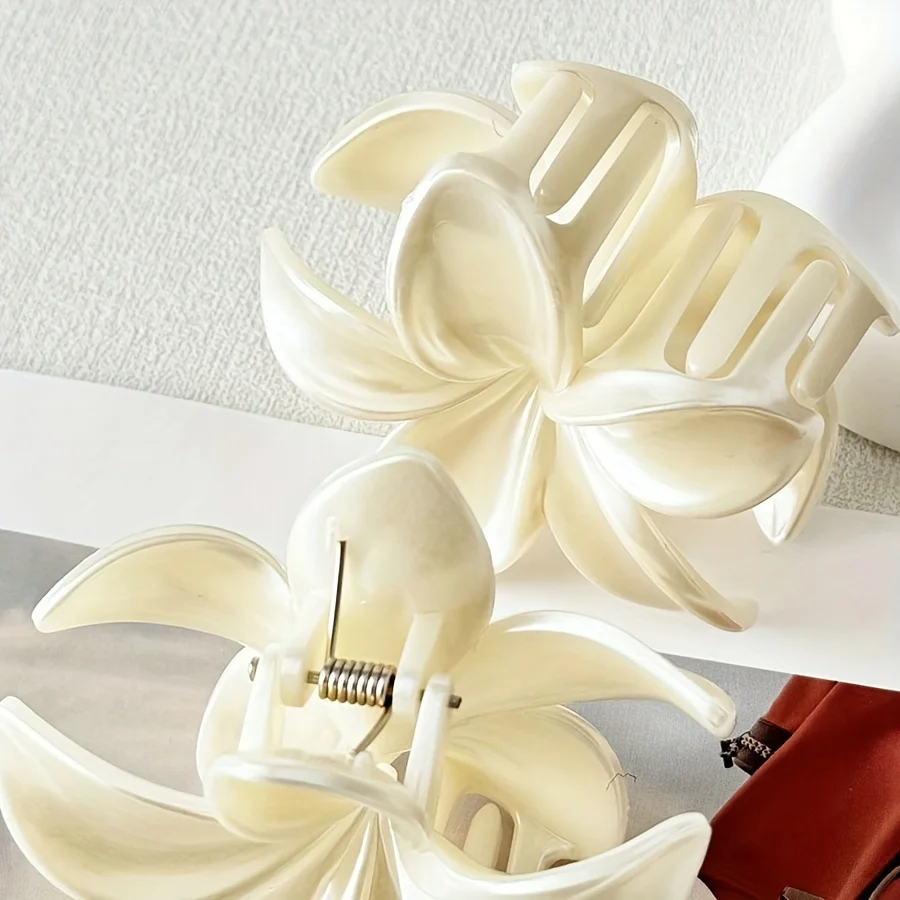 1 Buah Jepit Rambut Bunga Akrilik, Elegan & Chic, Ukuran Besar, Desain Bunga, Aksesori Rambut Serbaguna untuk Gaya Rambut Setengah Terikat