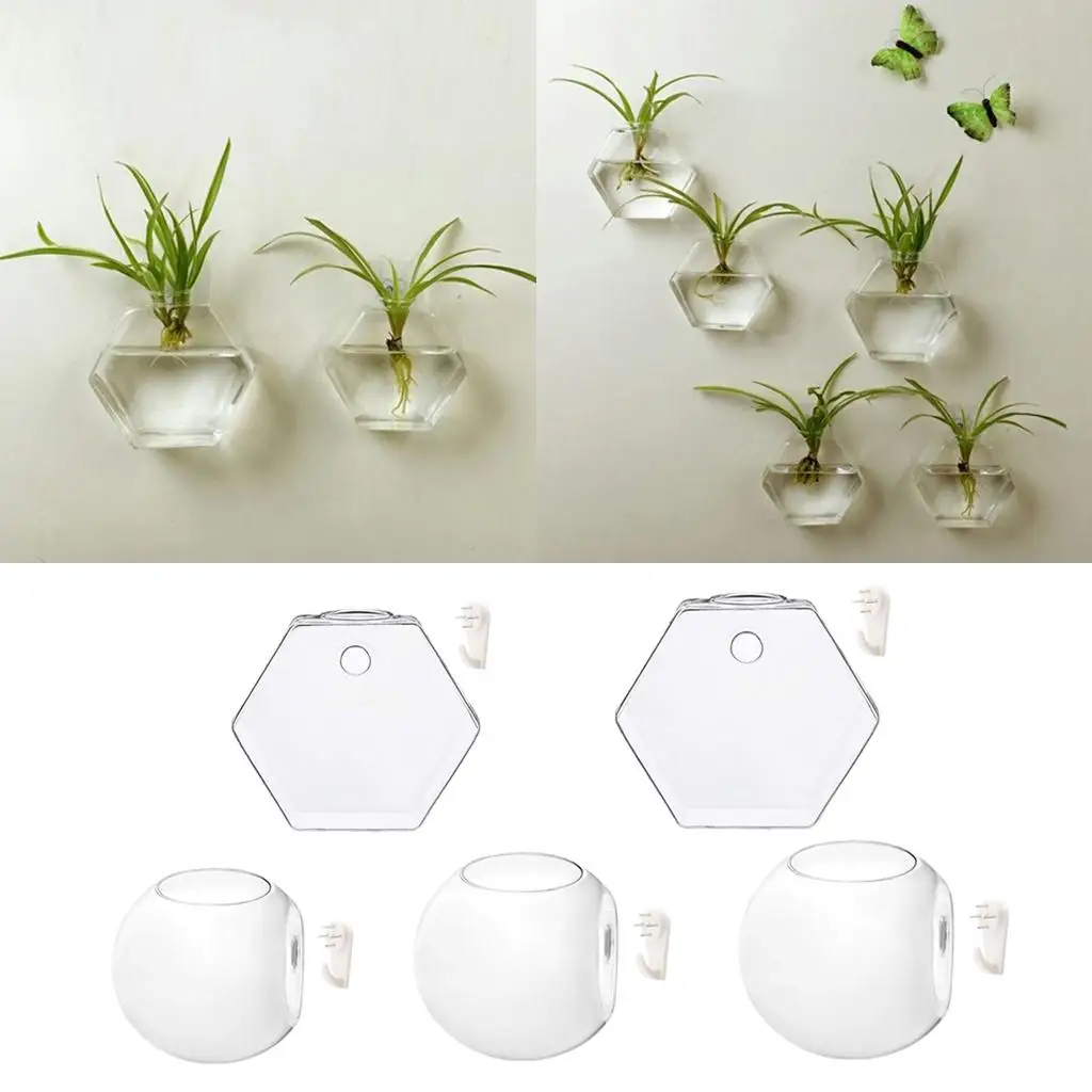 Wall Hanging Planters Glass Terrariums Vase Wall Succulents Globe Container