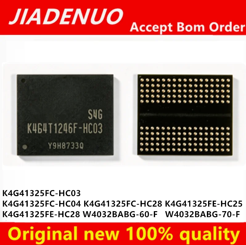 (1piece)100% New K4G41325FC-HC04 K4G41325FC-HC03  K4G41325FC-HC28 K4G41325FE-HC25 K4G41325FE-HC28 W4032BABG-60-F W4032BABG-70-F