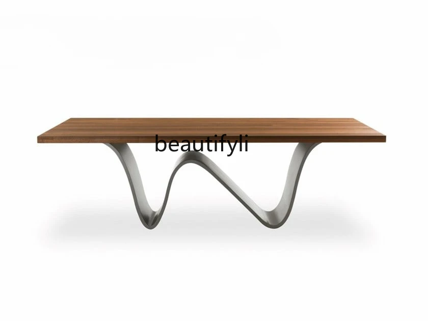 

Modern Stainless Steel Random Pattern Solid Wood Large Board Computer Desk Office Hotel Conference Table