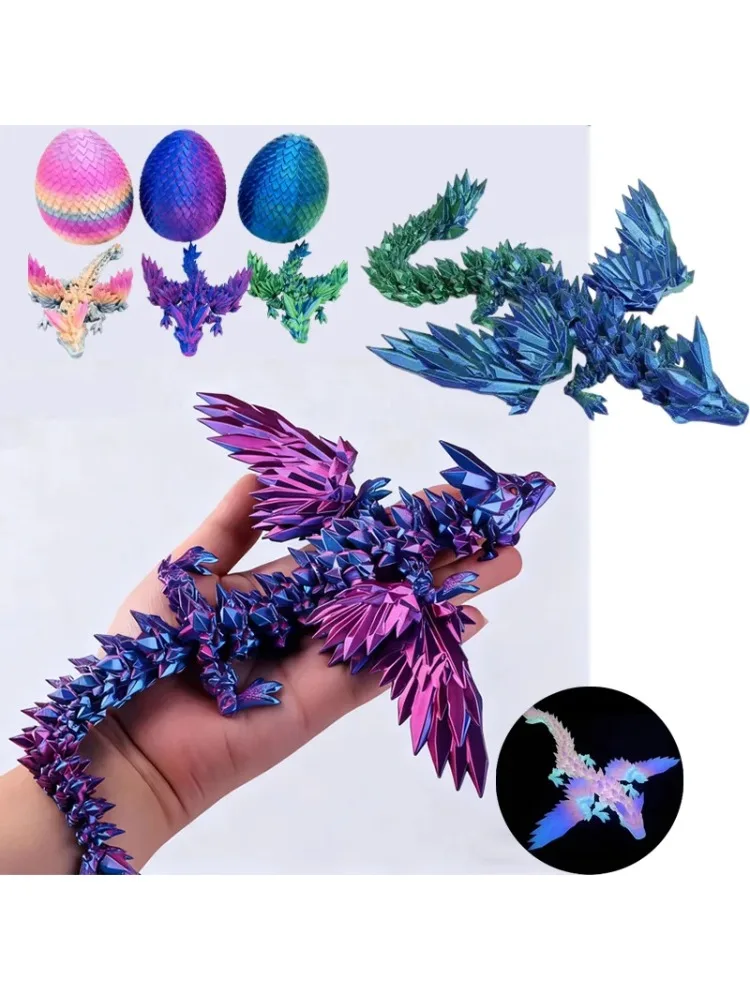 15cm 3D-Gedruckter Drache mit Beweglichen Flügeln Bewegliche Gelenke Fidget-Spielzeug Drehbares Gelenkspielzeug Büro-Schreibtisch-Dekoration Handwerk Geschenk