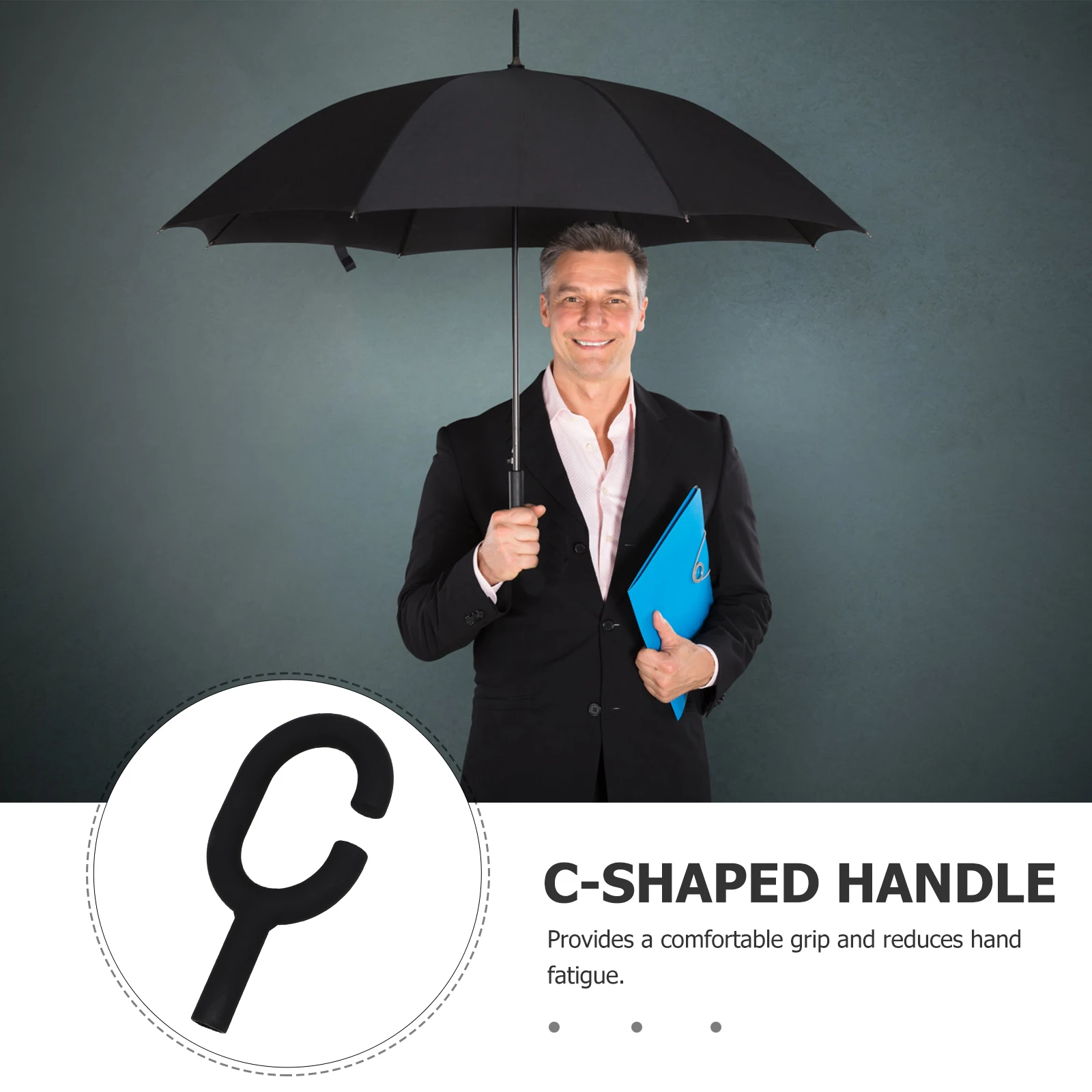 

Umbrella Handle Replacement Comfortable Grip Curved Shape Fits Most Umbrellas Easy Install Foldable Rain Umbrella Grip
