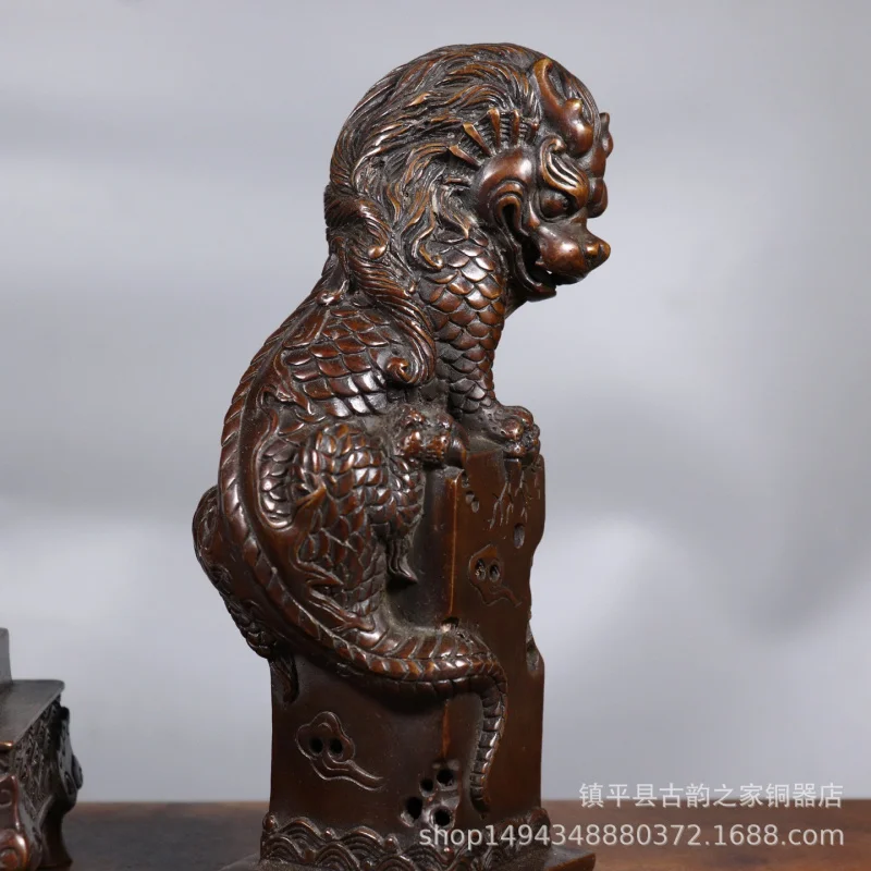 Pure Copper - Brass Mascot Ornament Display -Absorbing Auspicious Beast Water-Repelling Dragon Centiped