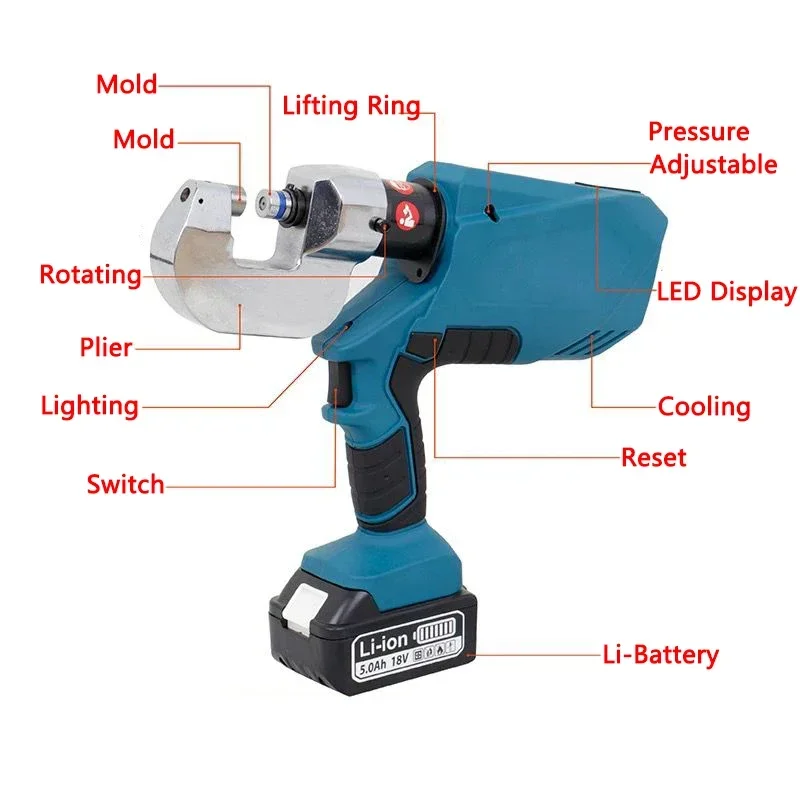 Electric Riveting Machine Cars Aluminium Body Rivet Gun OL6000-40 Portable Handheld Hydraulic Car Rivet Machine Self-Punching