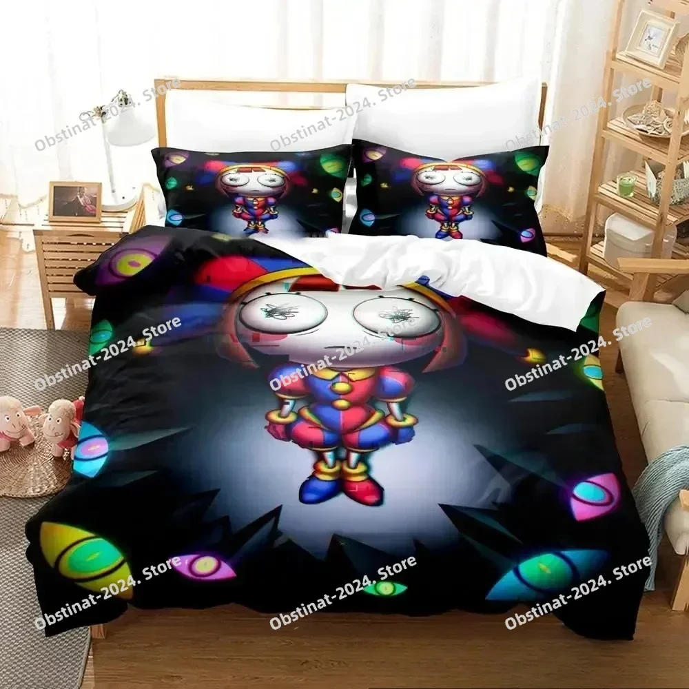 

3D Print Cartoon Amazing Digital Circus Printed Duvet Cover Pillowcase Bedding Set Linen Sheet Quilt Cover Full Queen King Size