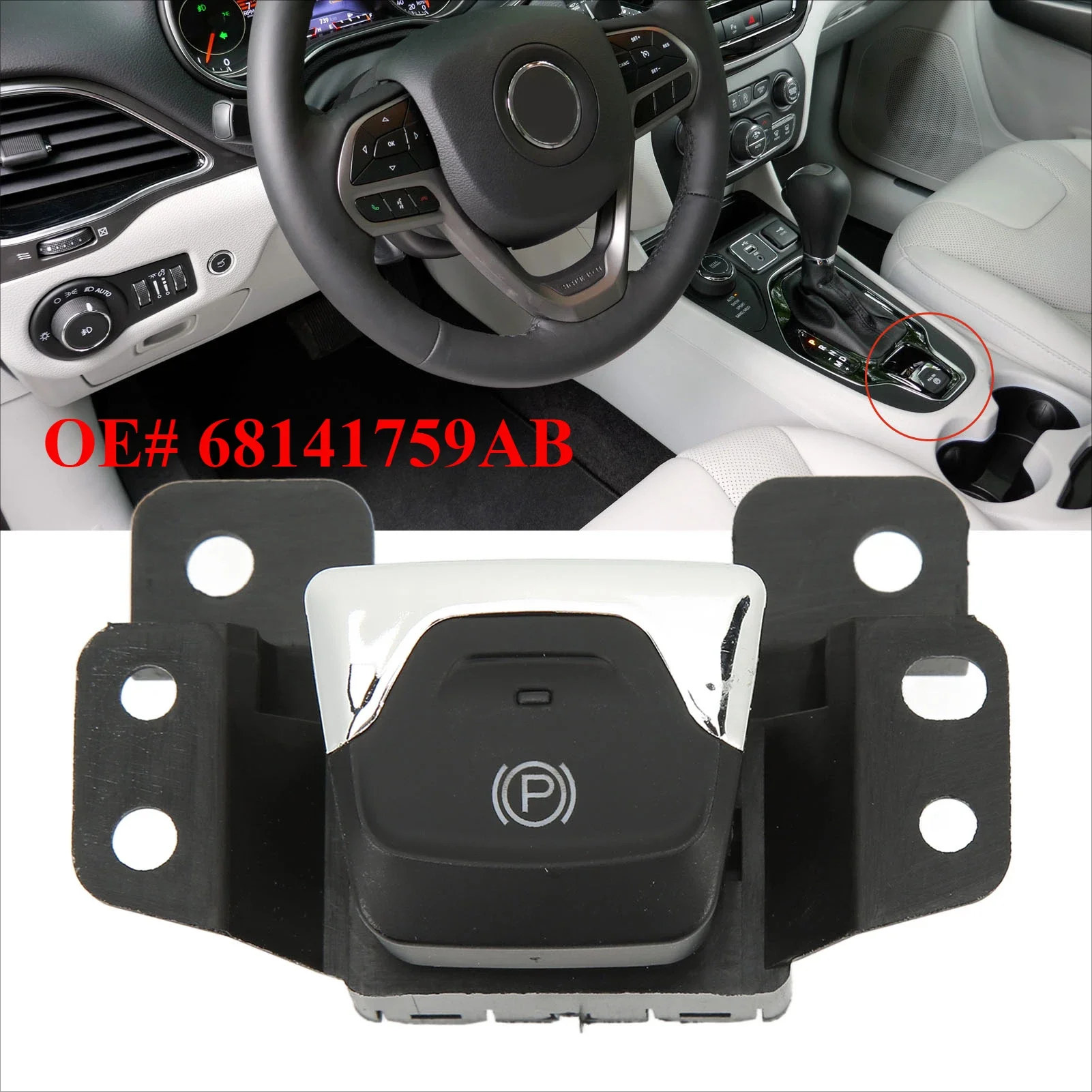 

Electric Parking Hand Brake Button Switch 68141759AB Replacement for Cherokee 2014‑2020 Electric Parking Brake Switch