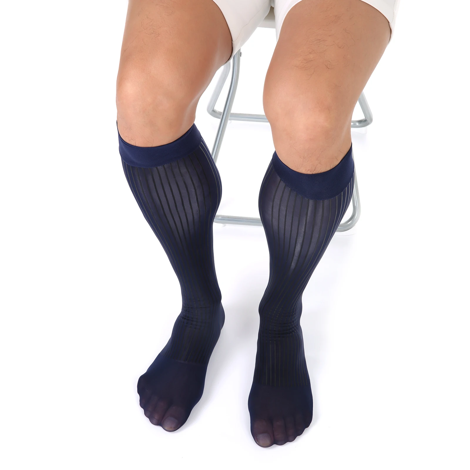Sexy Strümpfe Elastisch Durchsichtig Hohe Socken Business Formell Business Transparente Strümpfe Männer Transparent Lange Socken – Detail 5