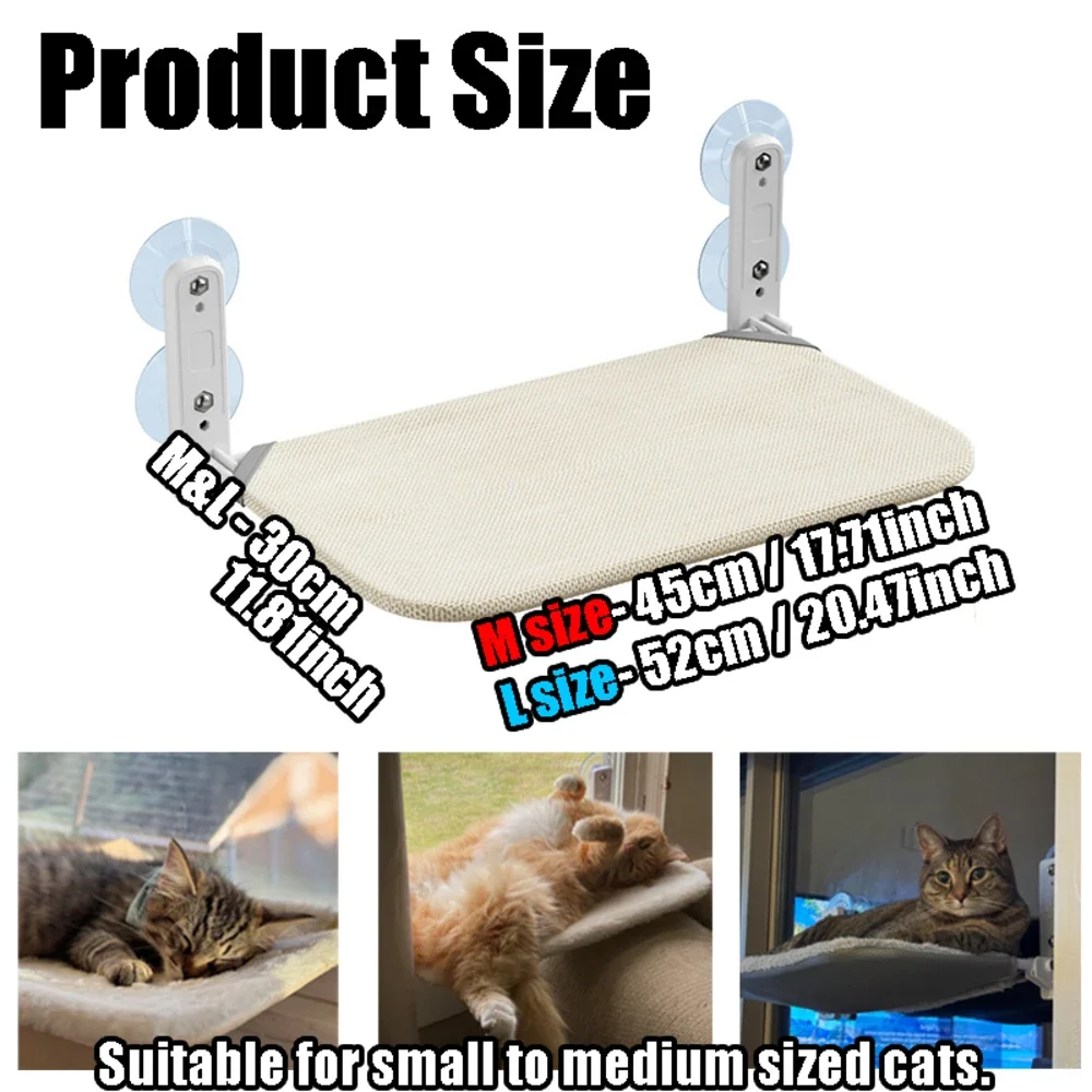 1pc Foldable Cat Hammock Pet Hanging Bed with Suction Cup Foldable Window Seat Nest Bearing 20kg for Small Cat Pet Supplies