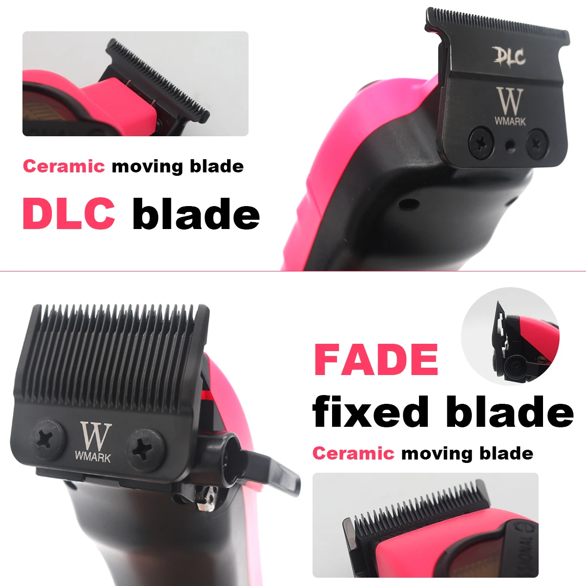 WMARK NG-8613KIT Men's Clipper 8500RPM Full Metal DLC Blade with Base Charger Professional Barber Haircutting Machine Set
