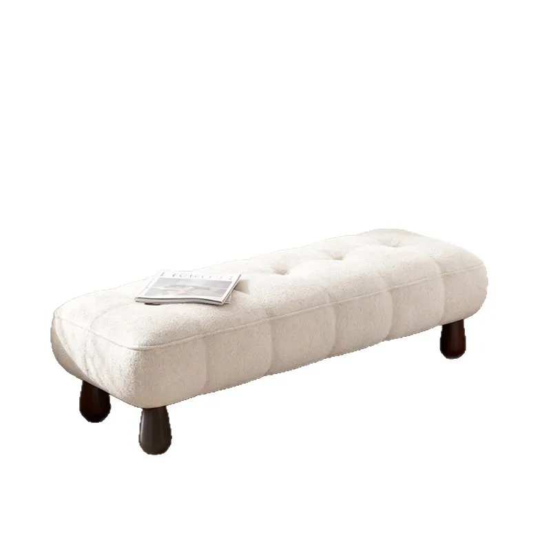 

French Cream Wind Bedside Stool Clothing Store Lamb Fleece Sofa Stool Cloakroom Stool Bedroom Bedside Stool Bench