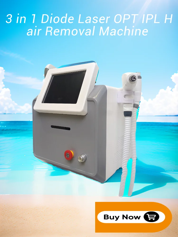 

3 in 1 Diode Laser OPT IPL Hair Removal Machine Portable ND Yag Laser Remove Tattoo Professional Beauty Device Laser Hair Remov