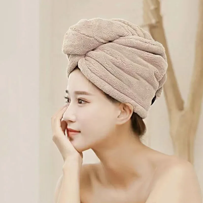 Bonnet de douche en microcarence à séchage rapide pour femme, serviette pour cheveux longs, bonnet de bain doux, turban pour femme