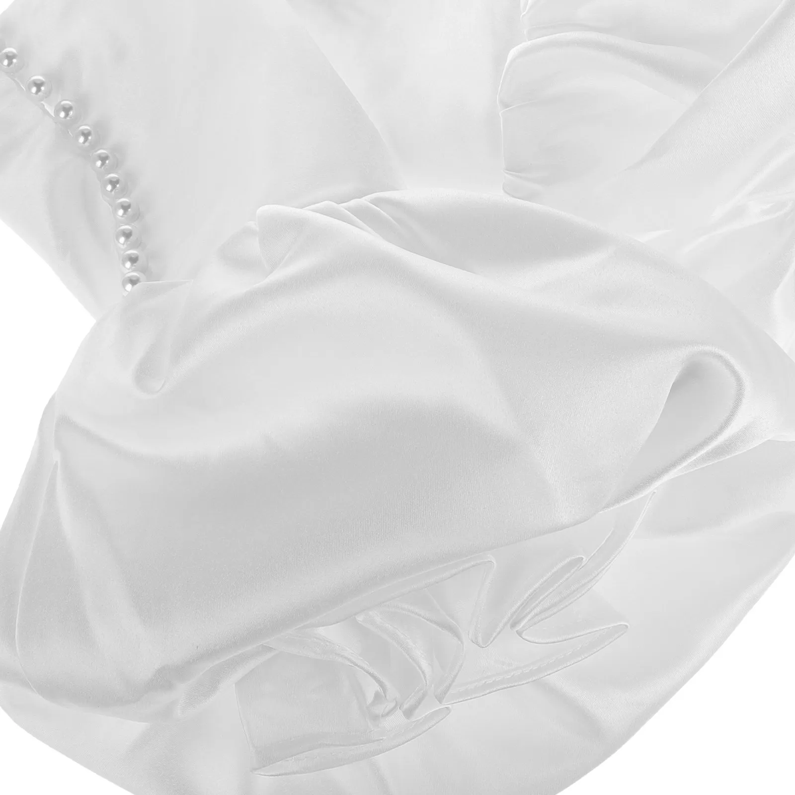 White Satin Bridal Puff Sleeves Detachable Wedding Dress Sleeves Removable Bridal Arm Covers Accessories Bride Accessories