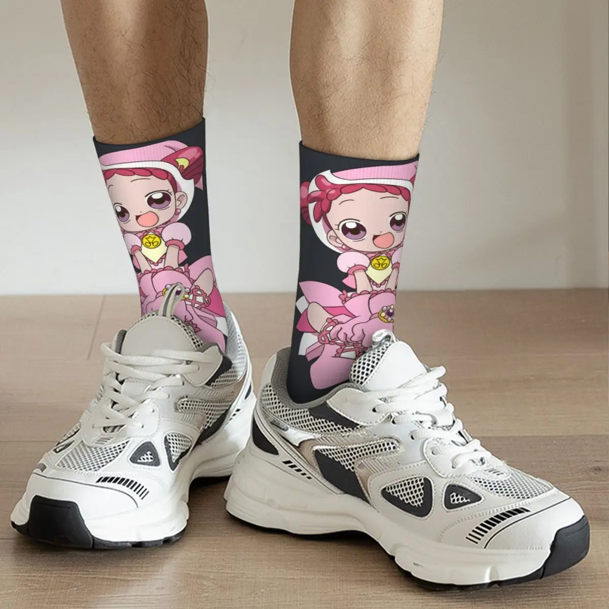 Happy Funny Men\'s Socks Main Character Vintage Harajuku Ojamajo Doremi Aiko Seno Anime Street Style Pattern Crew Crazy Sock Gift