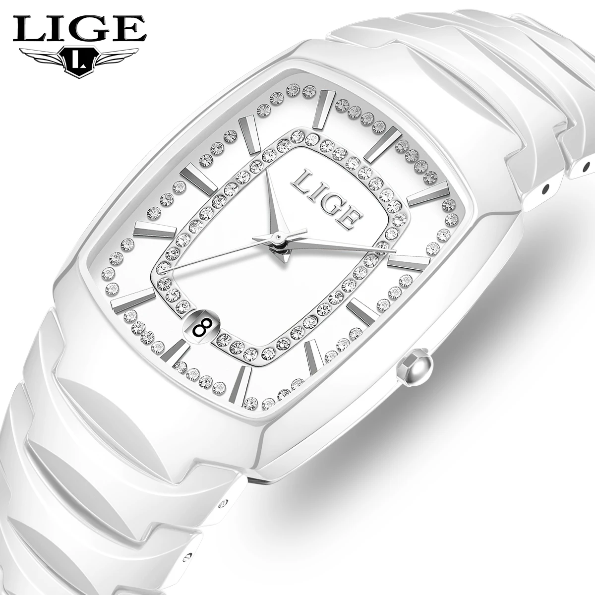 

LIGE женские часы элегантные водонепроницаемые модные часы креативные женские часы керамические кварцевые женские наручные часы montre femme + коробка
