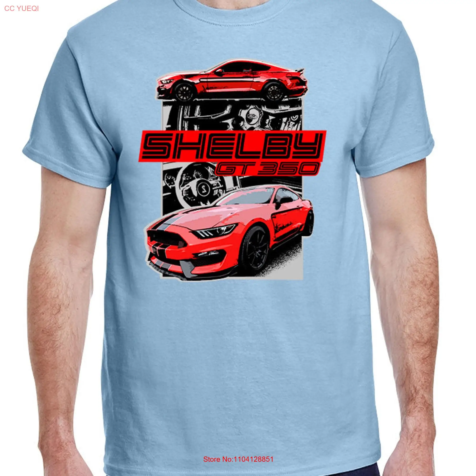 2016 20 Shelby GT350 Mustang Red Car Full Color Design T Shirt long or short sleeves