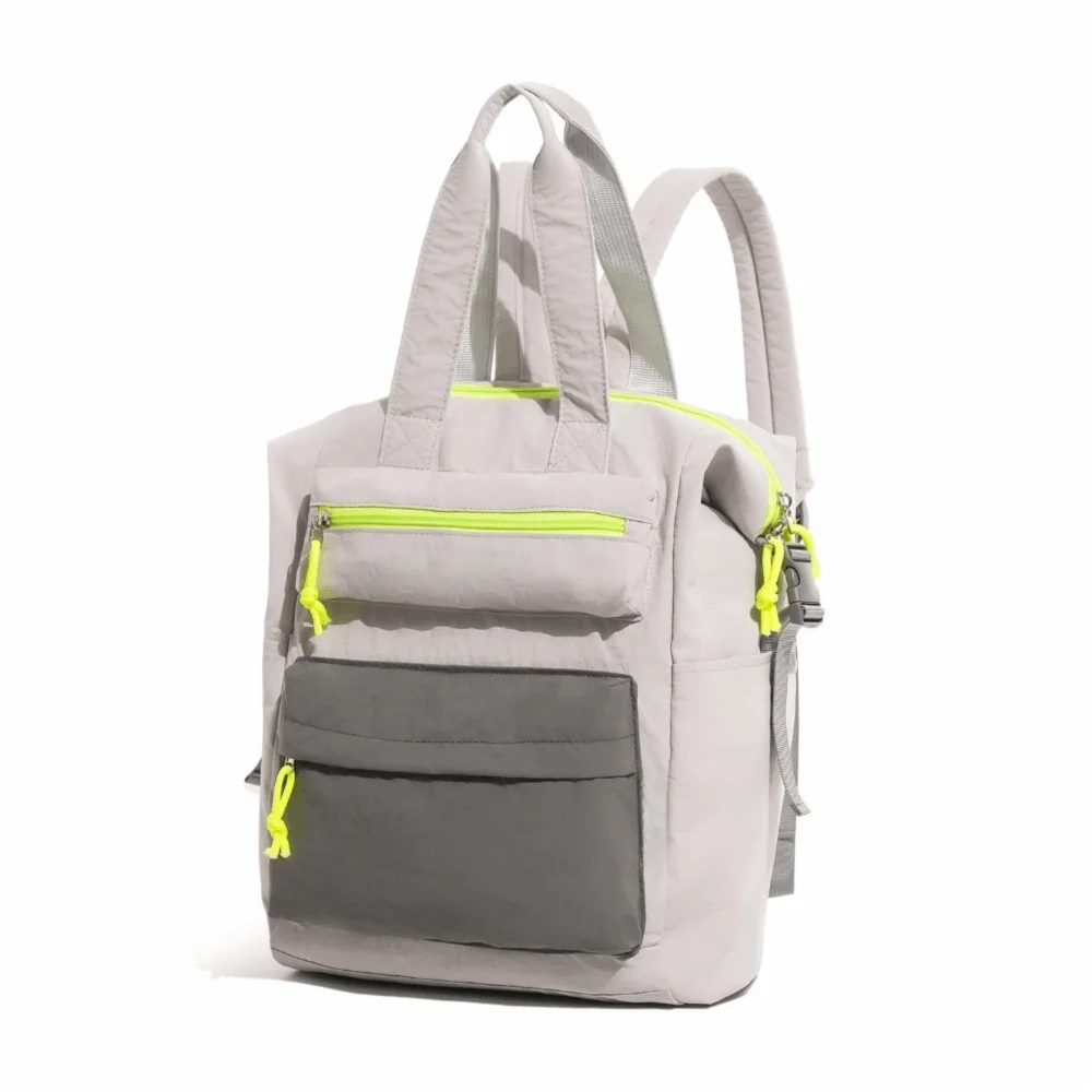 Large Capacity Dopamine Backpack Waterproof Monkey Pendant Color Block Backpack Adjustable Minimalist Lightweight School Bag