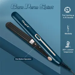 Mini Hair Crimper Ceramic Fast Heating Crimping Iron Corn Perm Splint Corrugated Hair Fluffy Curler Small Wave Curling Iron