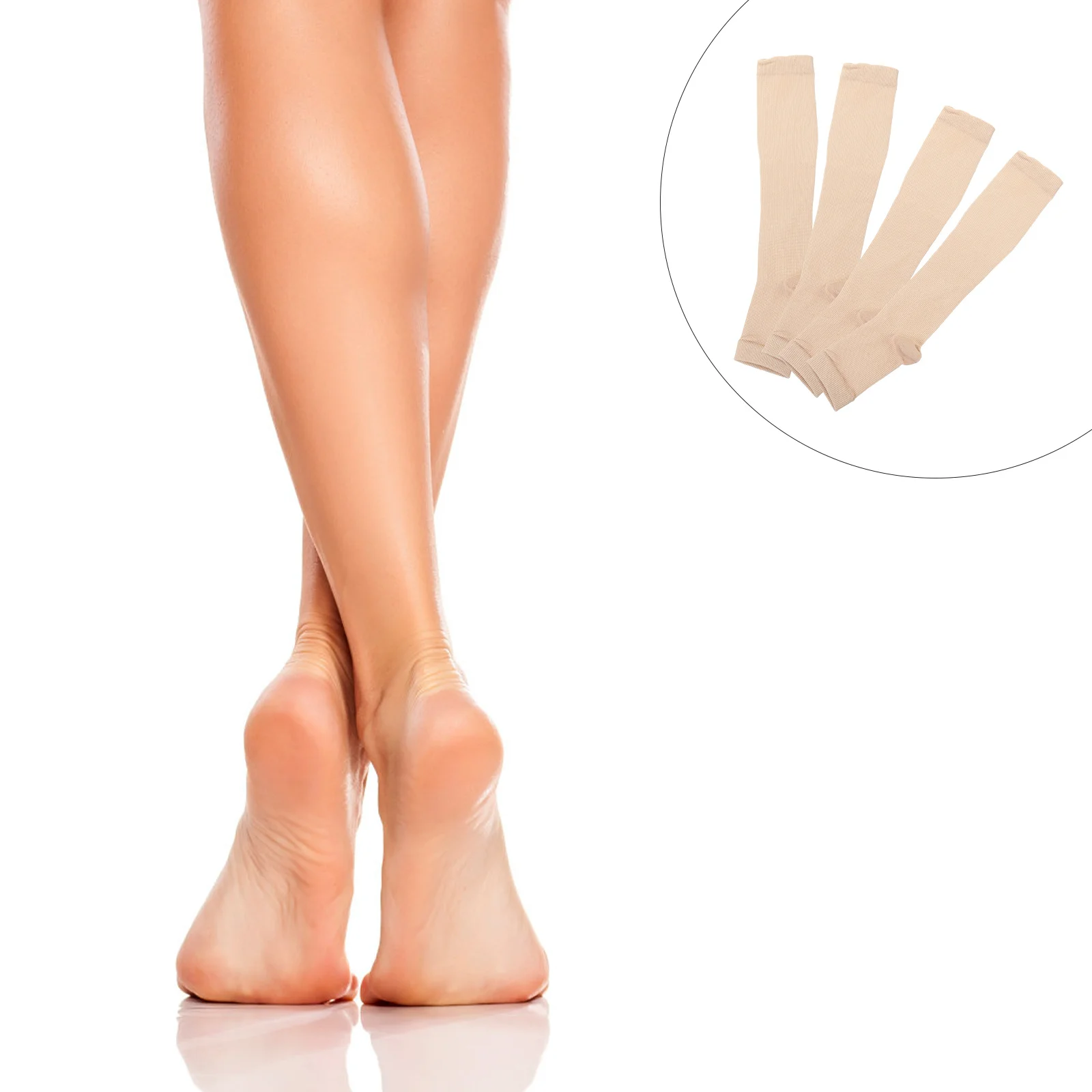 

2Pairs Calf Compression Socks Elastic Breathable Sports Sleeves for Leg Support Slimming Calf Stockings Relieve Ankle Swelling