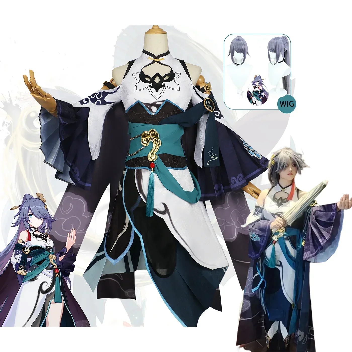 

CosplayHonkai Impact 3 Fu Hua Yunmo Cosplay Costume Anime Chinese Style Game Character Outfit Full Set with Wig Props In Stock
