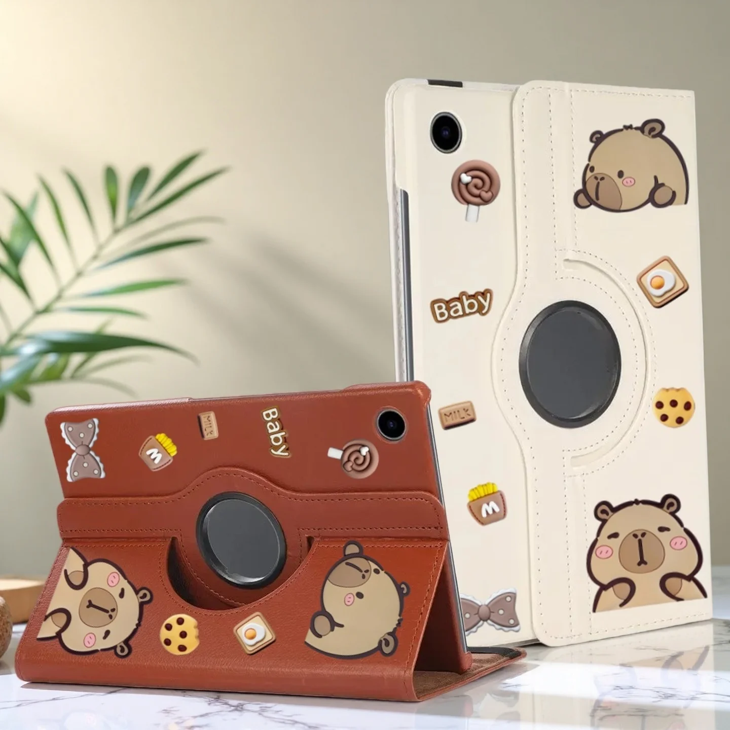 For Lenovo Xiaoxin Pad 10.6-inch Case/Lenovo Tab M10 Plus 3rd Gen (TB-125FU/TB-128FU)DIY 3D Cartoon Capybara Kids Tablets Cover