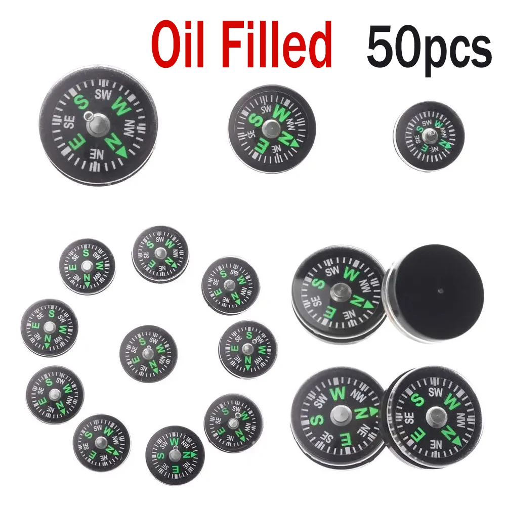 1/50/100 PCS Mini Camping Hiking Oil Filled Compass Navigation Handheld Accurate Compass Survival Compasses Practical Guider